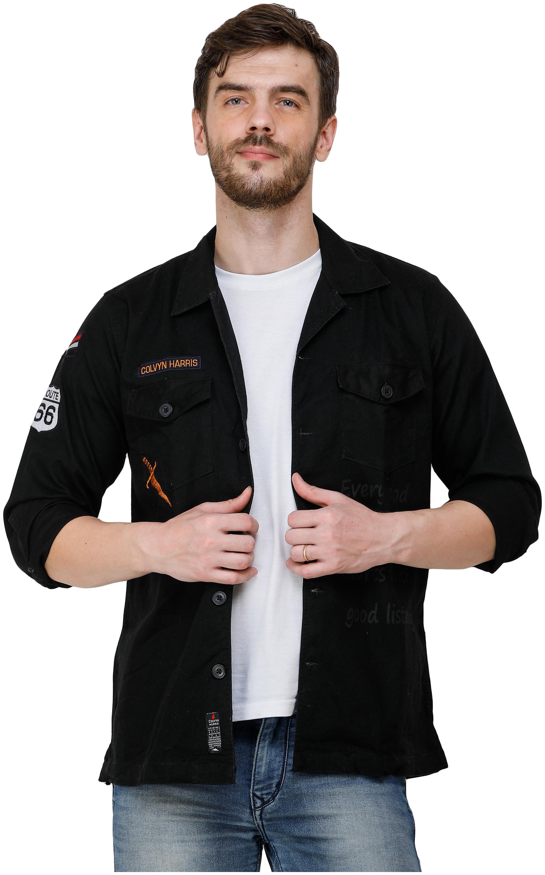 

COLVYNHARRIS JEANS Men Black Printed Slim Fit Casual Shirt