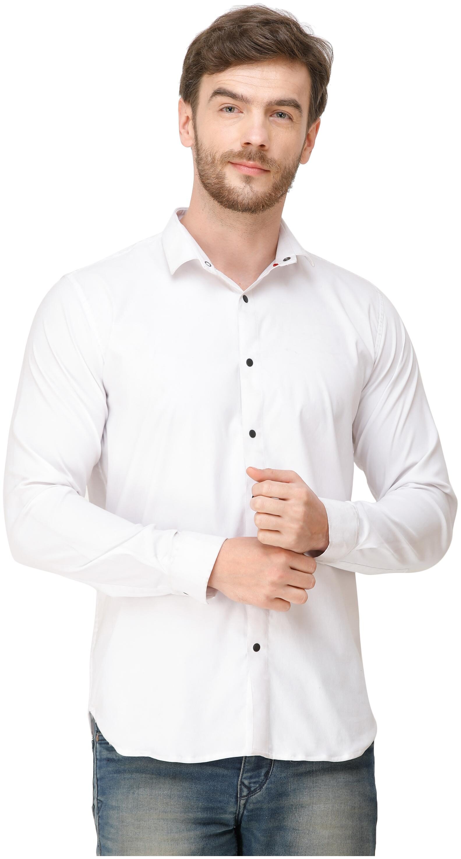 

COLVYNHARRIS JEANS Men White Solid Slim Fit Casual Shirt