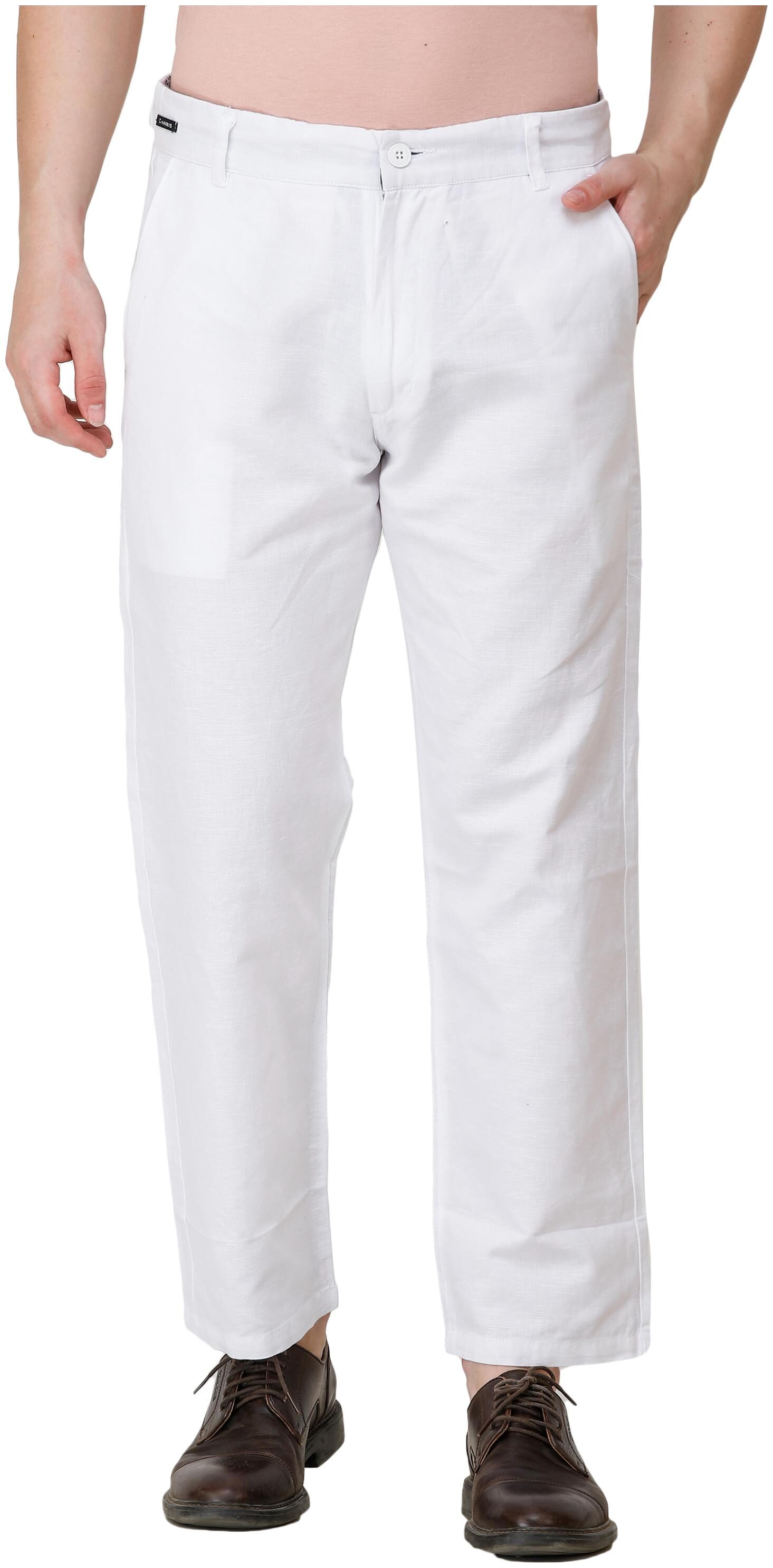 

COLVYNHARRIS JEANS Men White Solid Slim fit Regular trousers