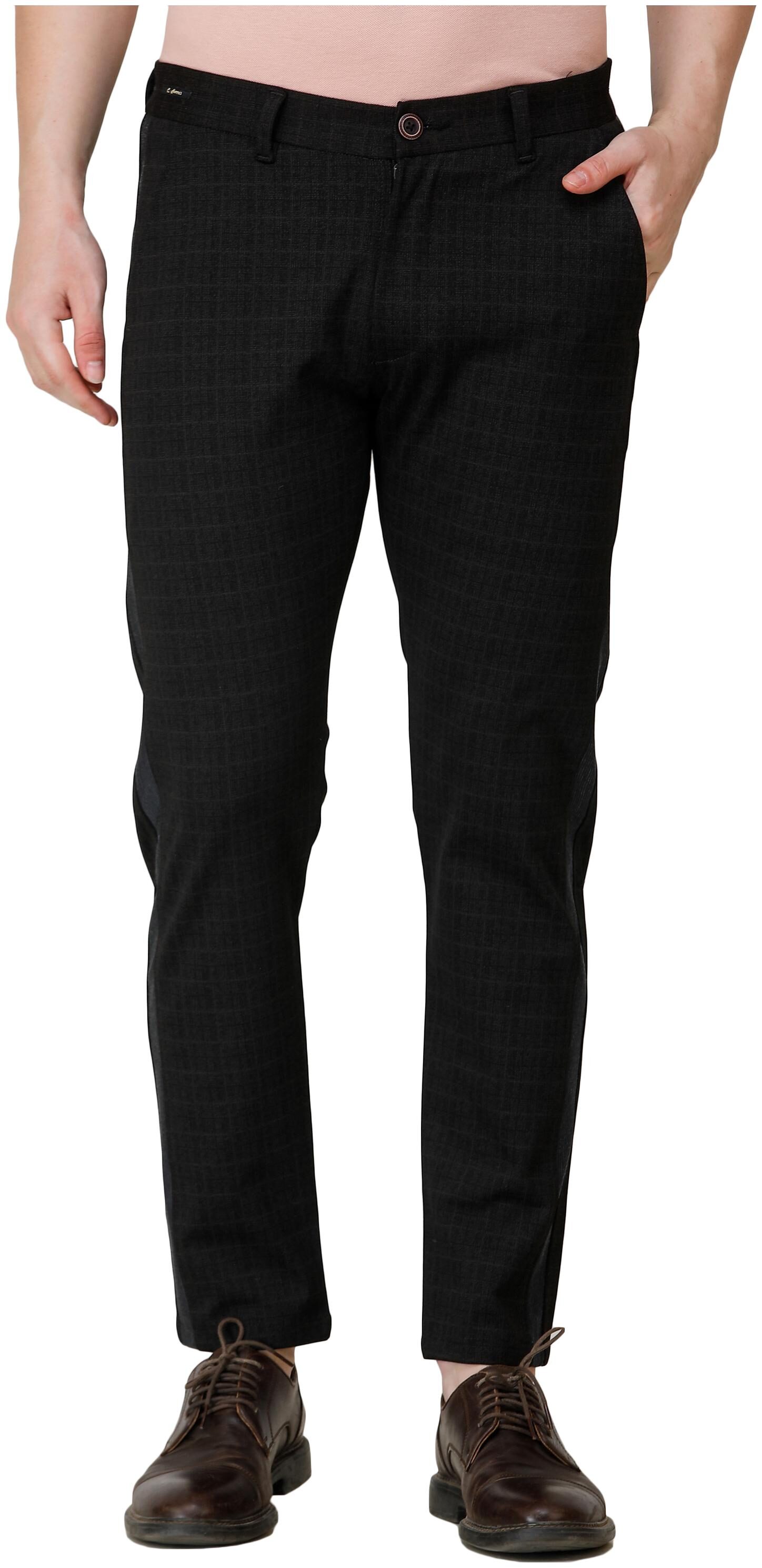 

COLVYNHARRIS JEANS Men Brown Checked Slim fit Regular trousers