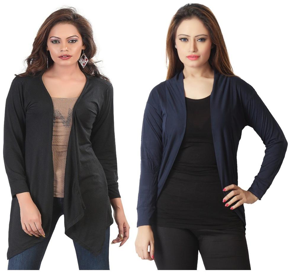 

Combo of Black Long Navy Blue Short Shrugs