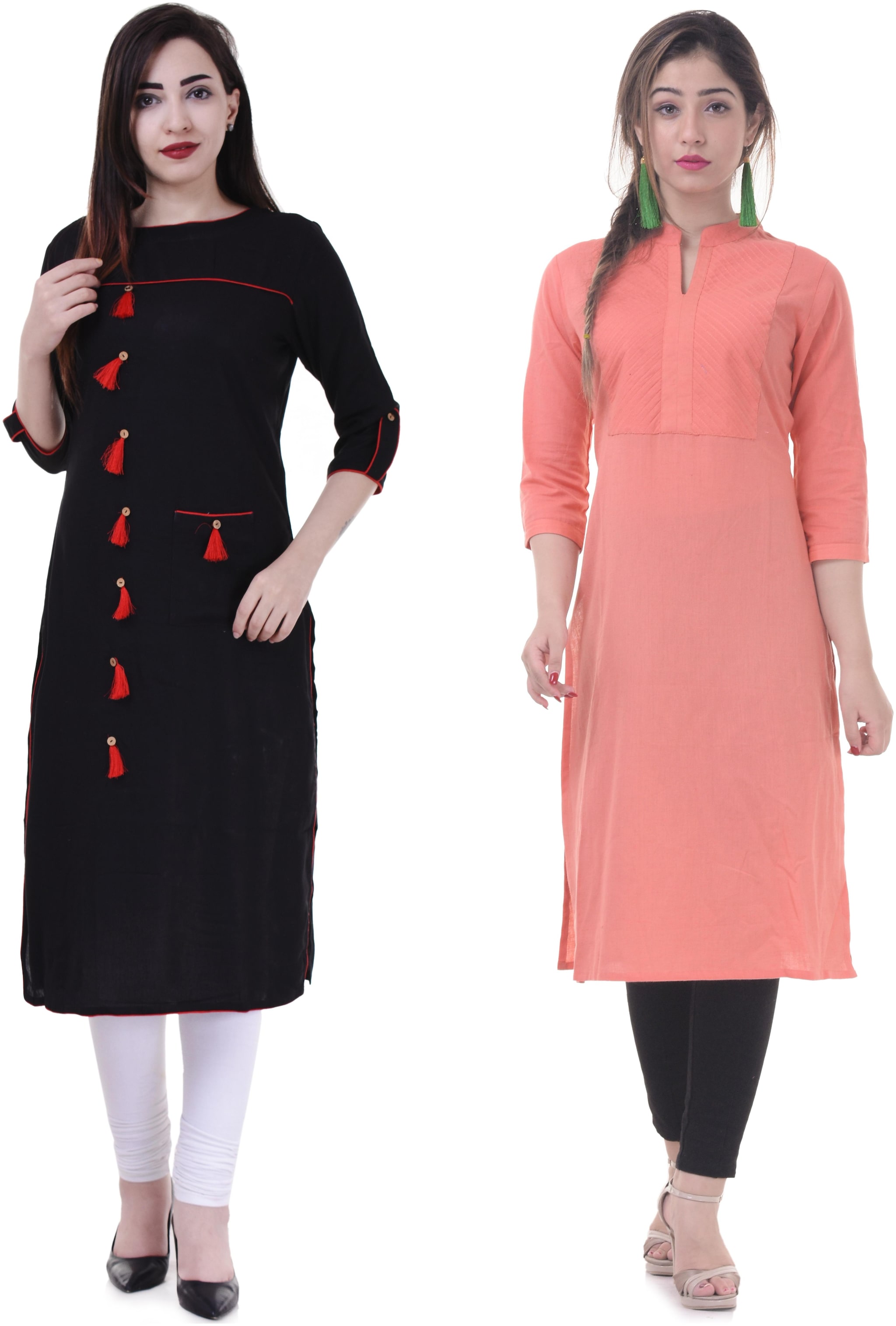 

HOLLYBLUE Women Multi Solid Straight Kurta