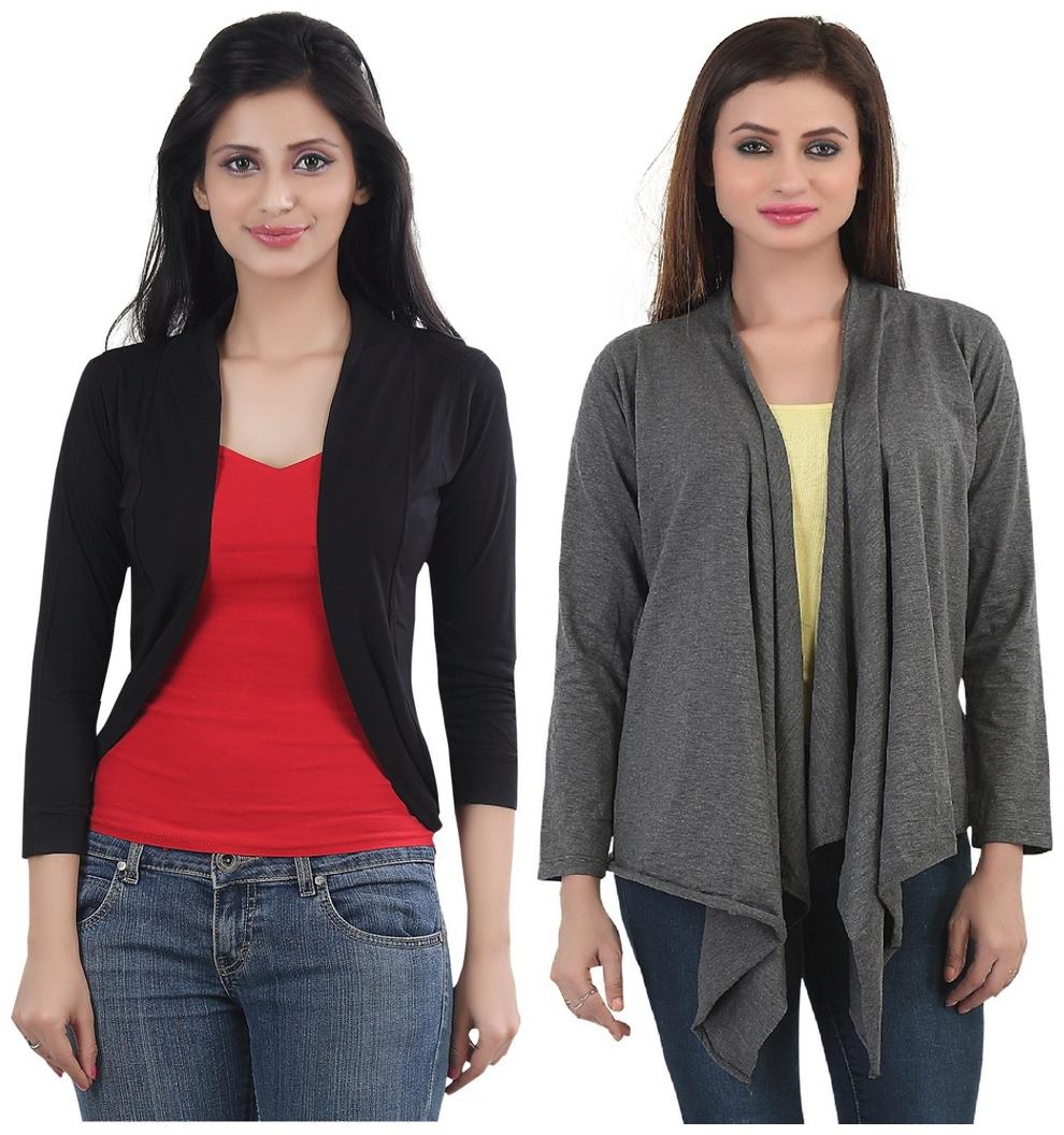 

Combo of Grey Long Black Short Shrugs