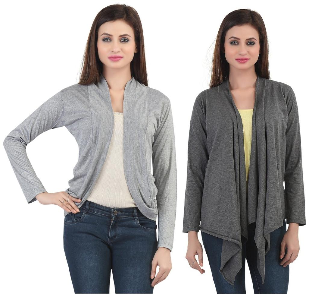 

Combo of Grey Long Grey Short Shrugs
