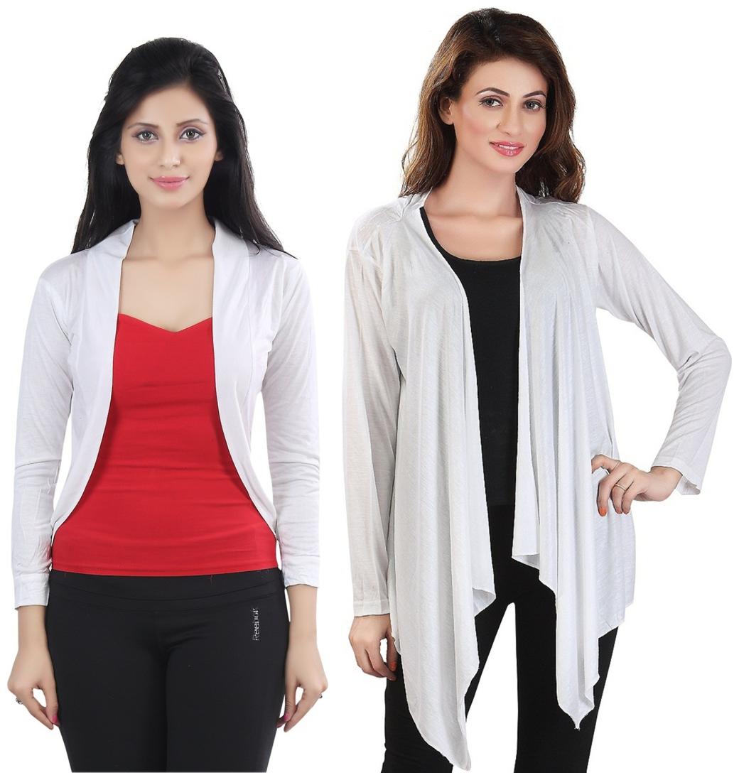 

Combo of White Long White Short Shrugs