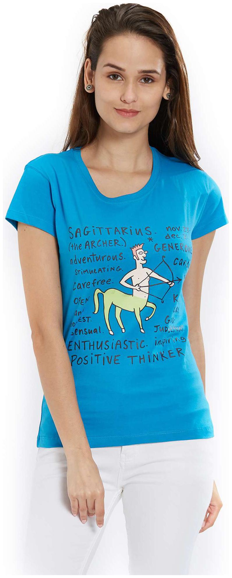 

Status Quo Women Blue Slim fit Round neck Cotton T shirt