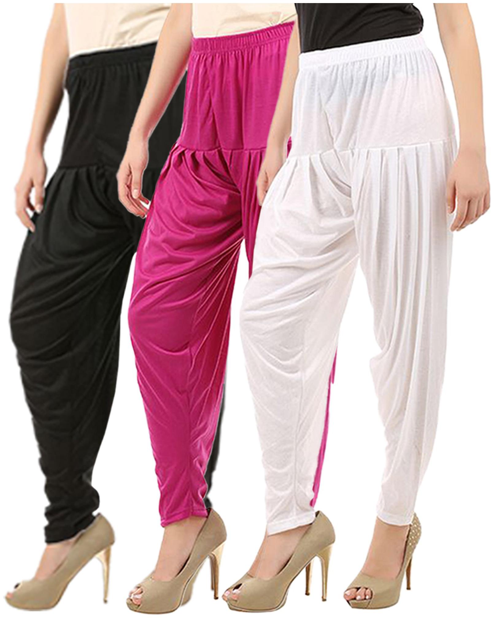 

BRAND FLEX Lycra Patiala - Black White