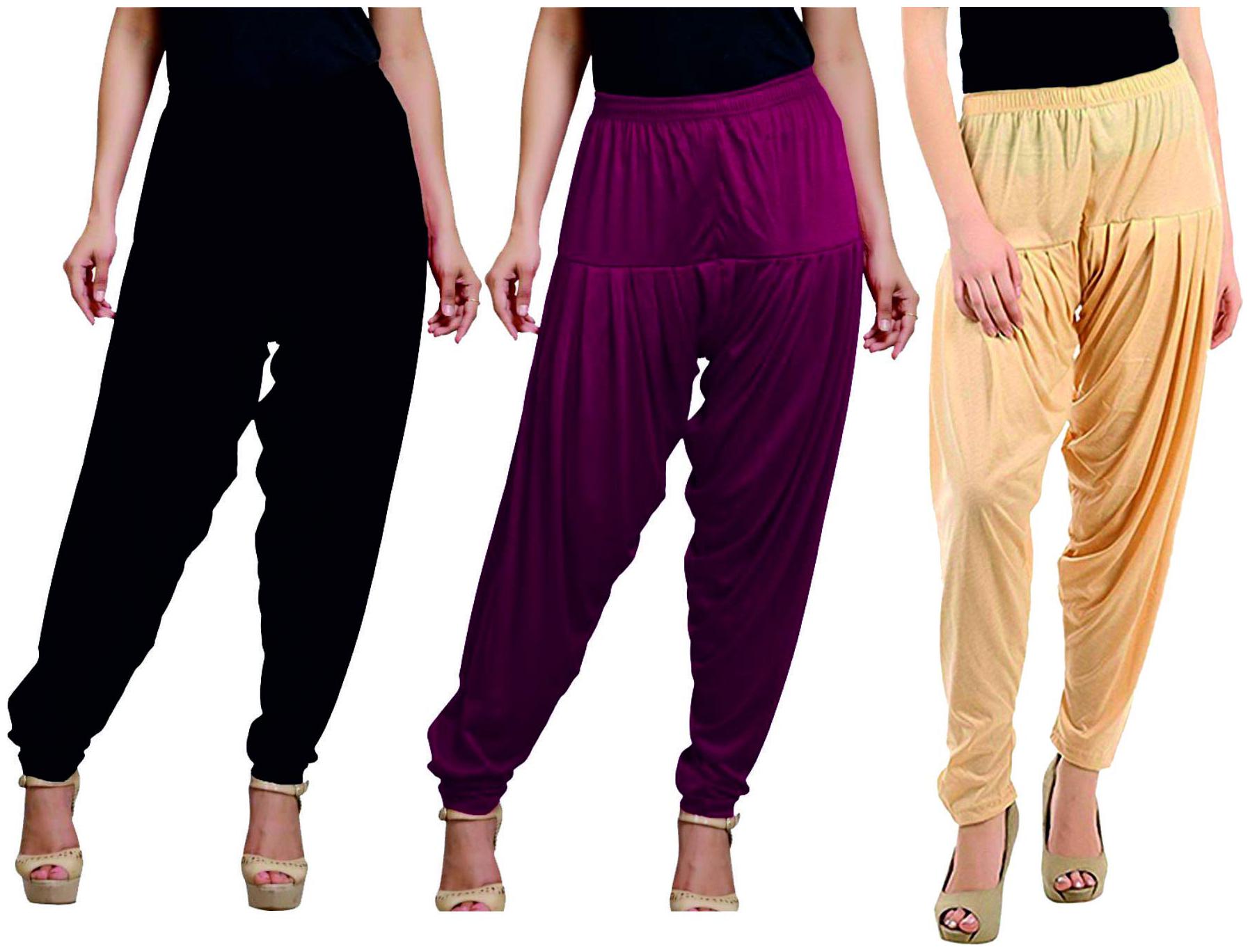 

BRAND FLEX Lycra Patiala - Black Beige