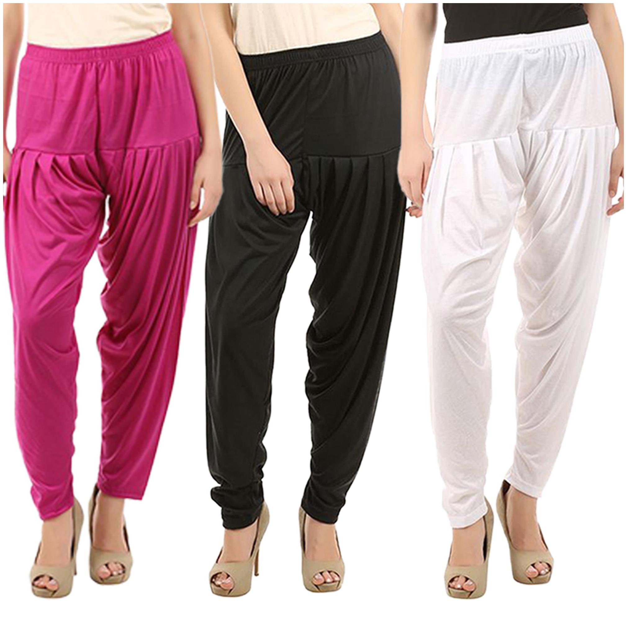 

BRAND FLEX Cotton Patiala - Black White