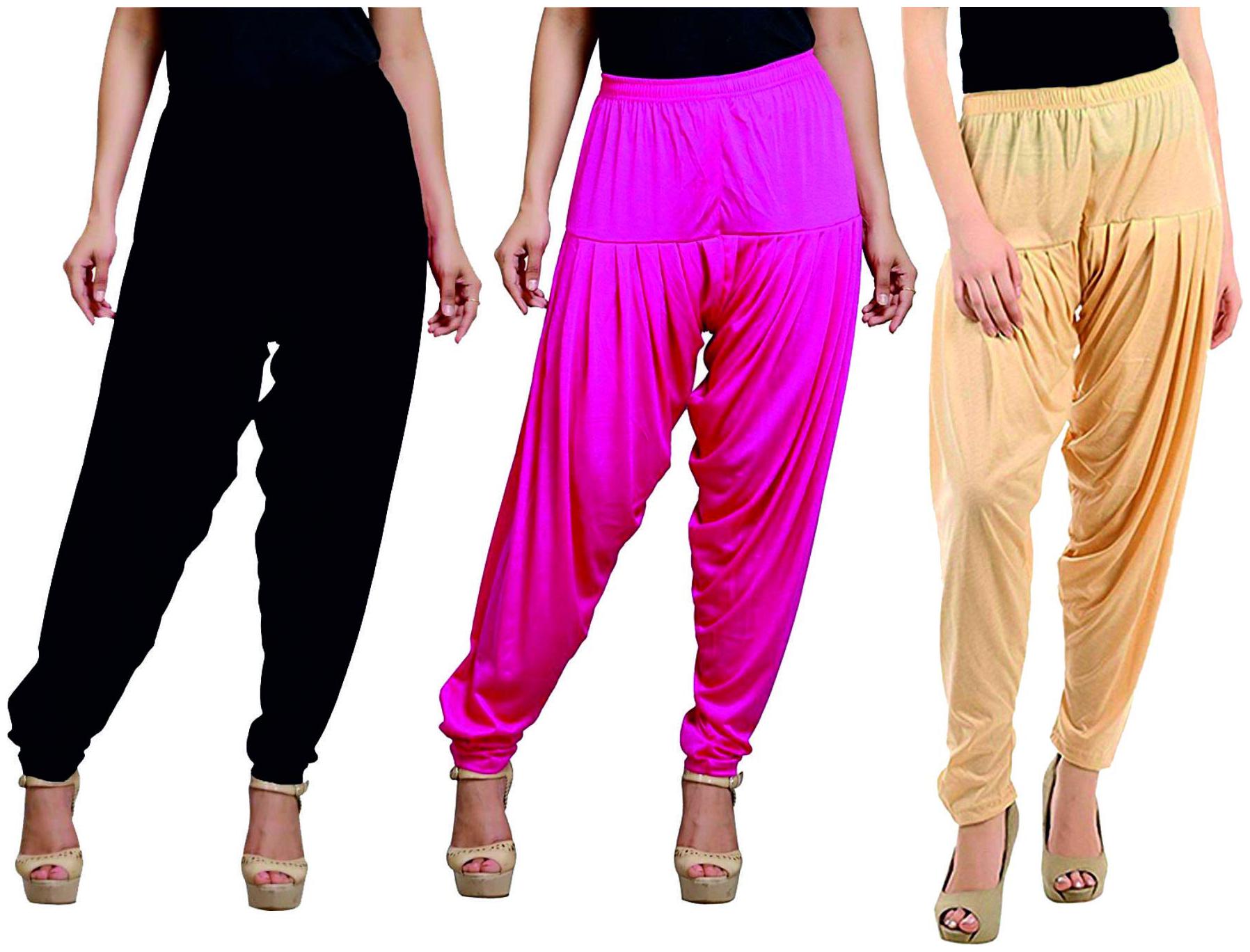 

BRAND FLEX Lycra Patiala - Black Beige