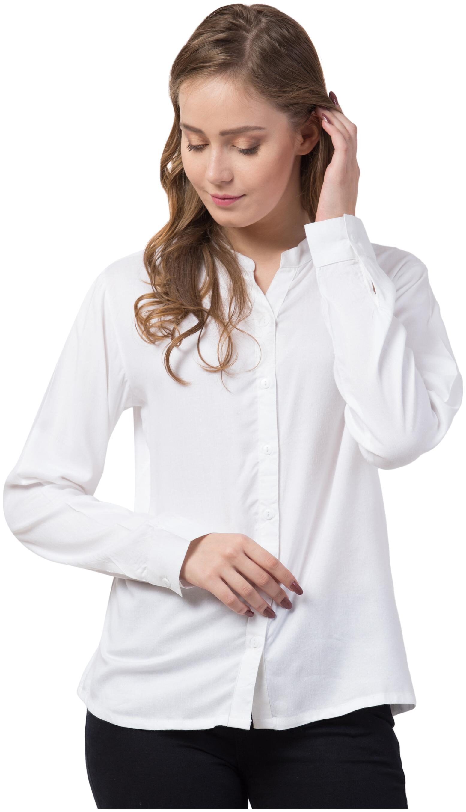 

Dibiya Women White Solid Regular Fit Shirt