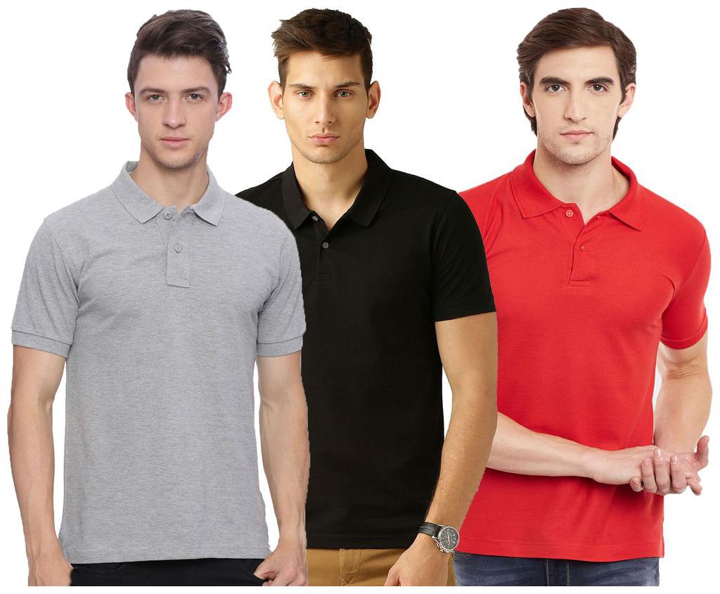 

Concepts Cotton Blend Polo Tshirt--Pack Of 3