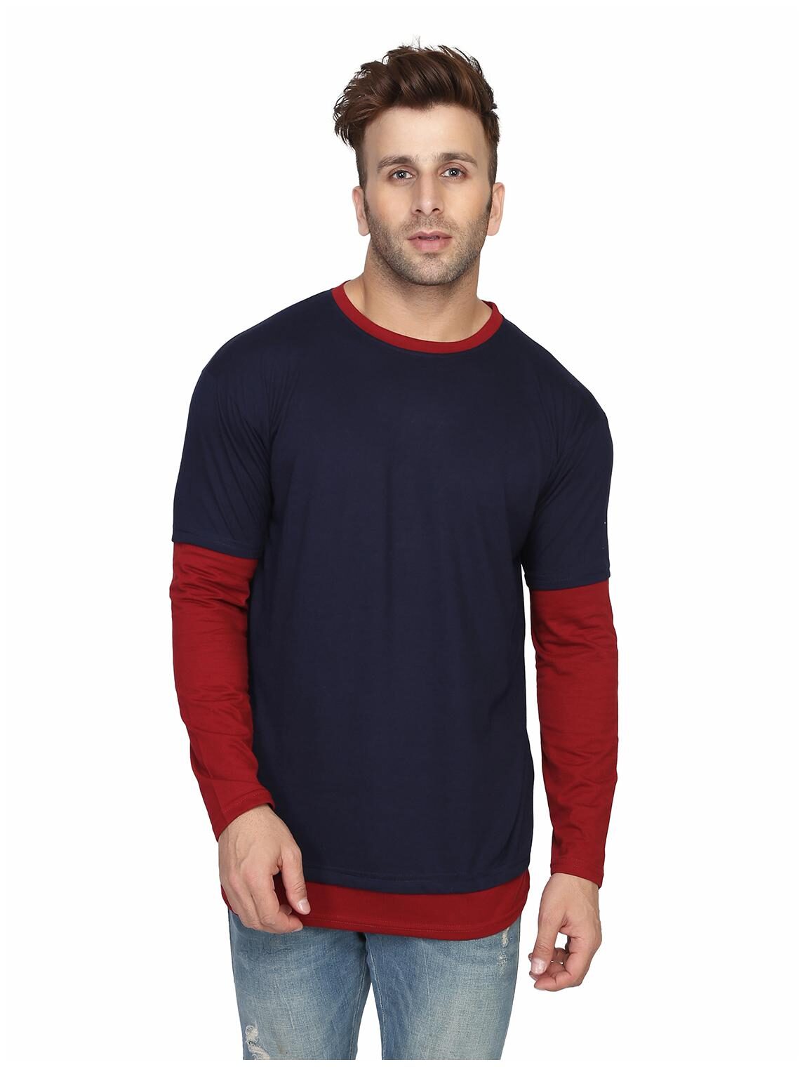 

Concepts Men Blue Red Regular fit Cotton Blend Round neck T-Shirt - Pack Of 1