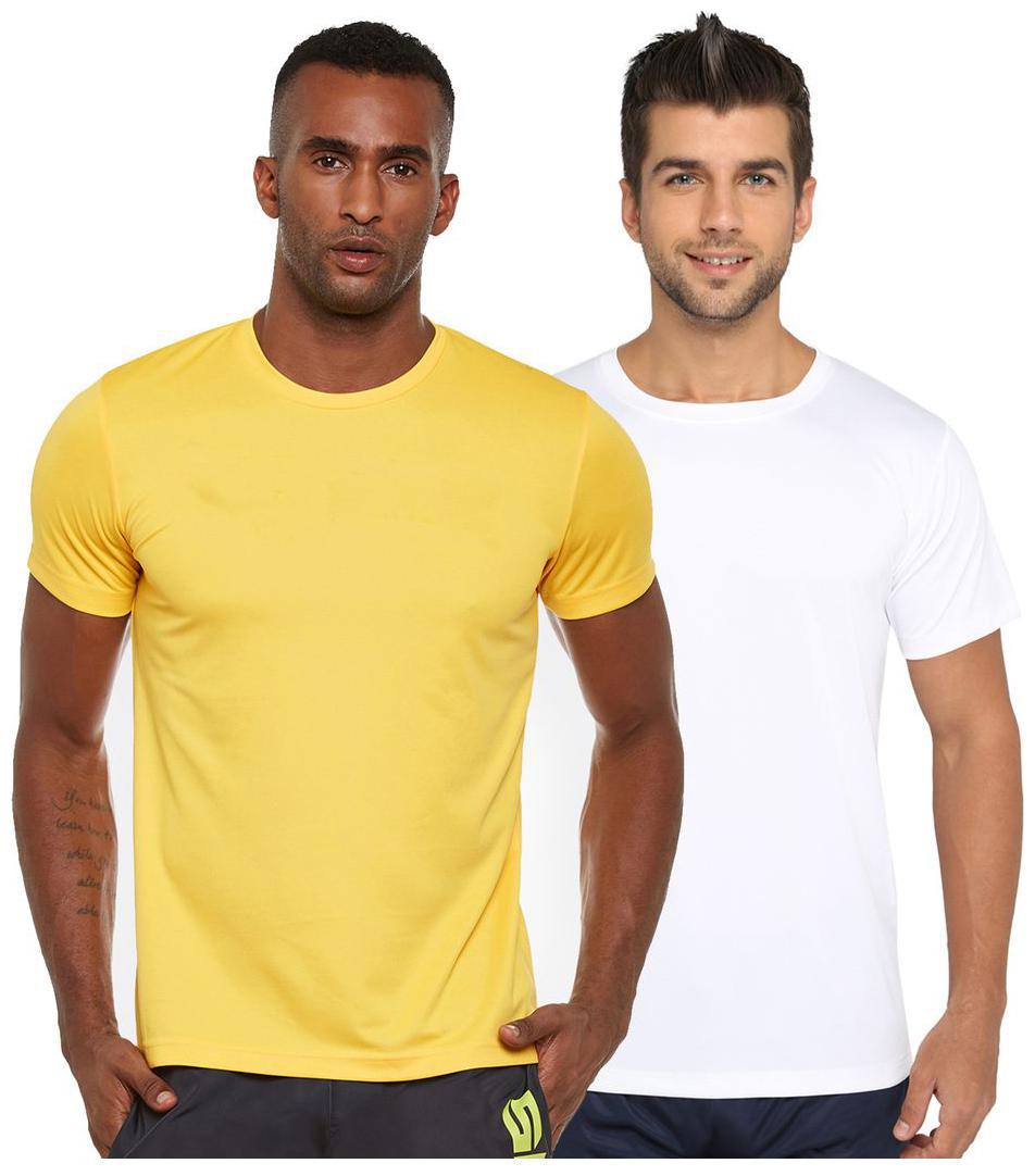 

Concepts Men Yellow White Slim fit Polyester Round neck T-Shirt - Pack Of 1