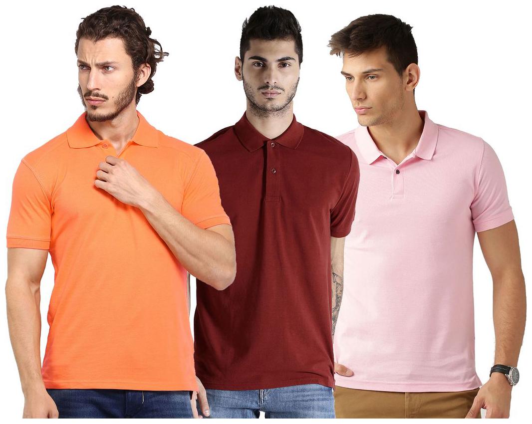 

Concepts Men Multi Regular fit Cotton Polo collar T-Shirt - Pack Of 3
