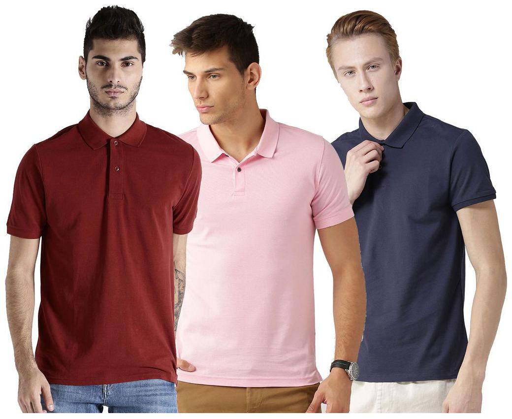 

Concepts Men Multi Regular fit Cotton Polo collar T-Shirt - Pack Of 3