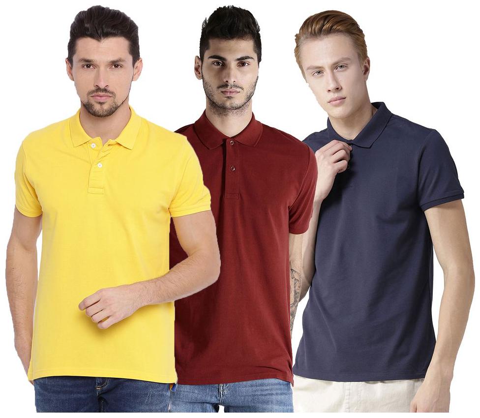 

Concepts Men Multi Regular fit Cotton Polo collar T-Shirt - Pack Of 3