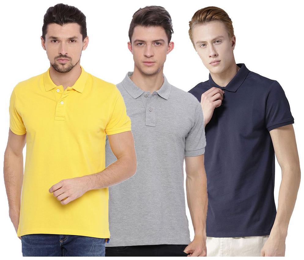 

Concepts Men Multi Regular fit Cotton Polo collar T-Shirt - Pack Of 3