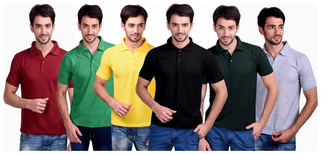 

Concepts Men Multi Slim fit Polyester Polo collar T-Shirt - Pack Of 6