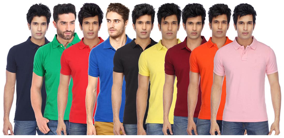 

KETEX Men Multi Slim fit Cotton Blend Polo collar T-Shirt - Pack Of 9