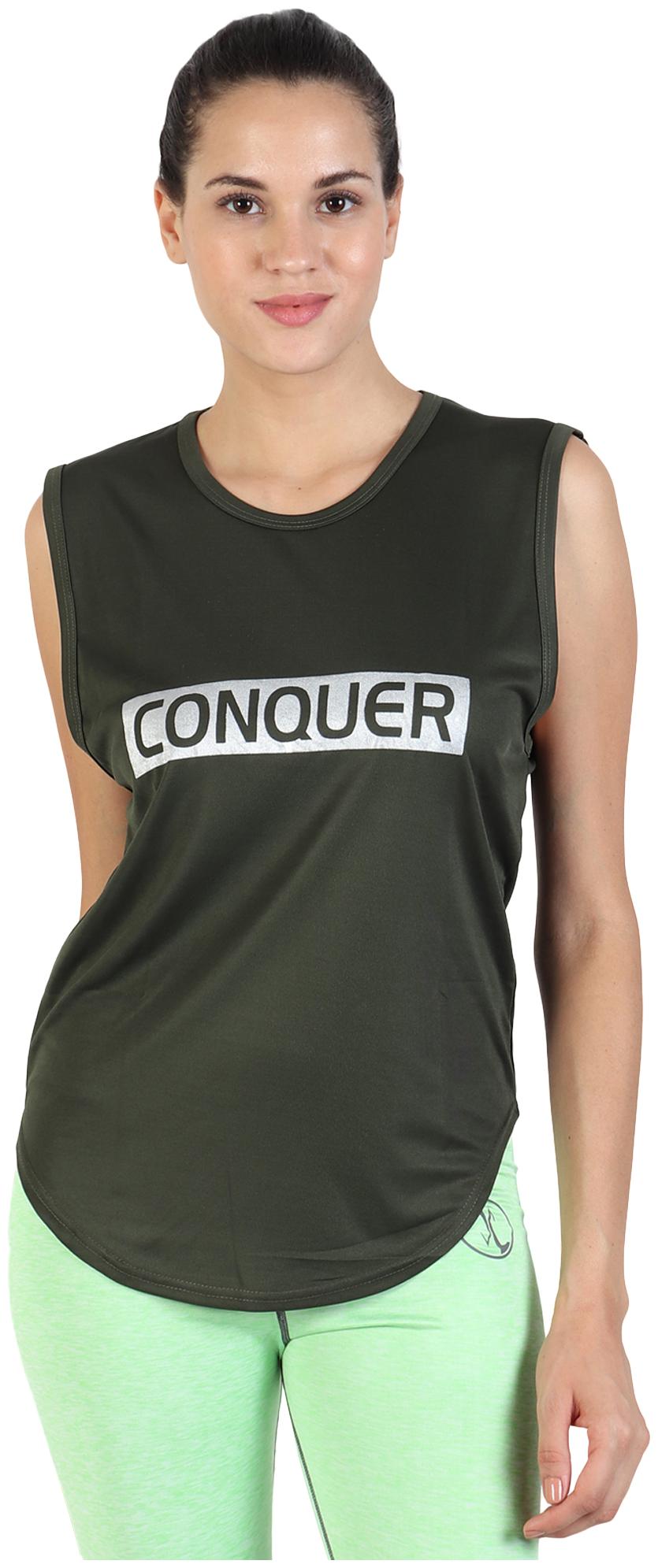 

XENCAT Women Green Loose fit Round neck Cotton Polyester Tank top