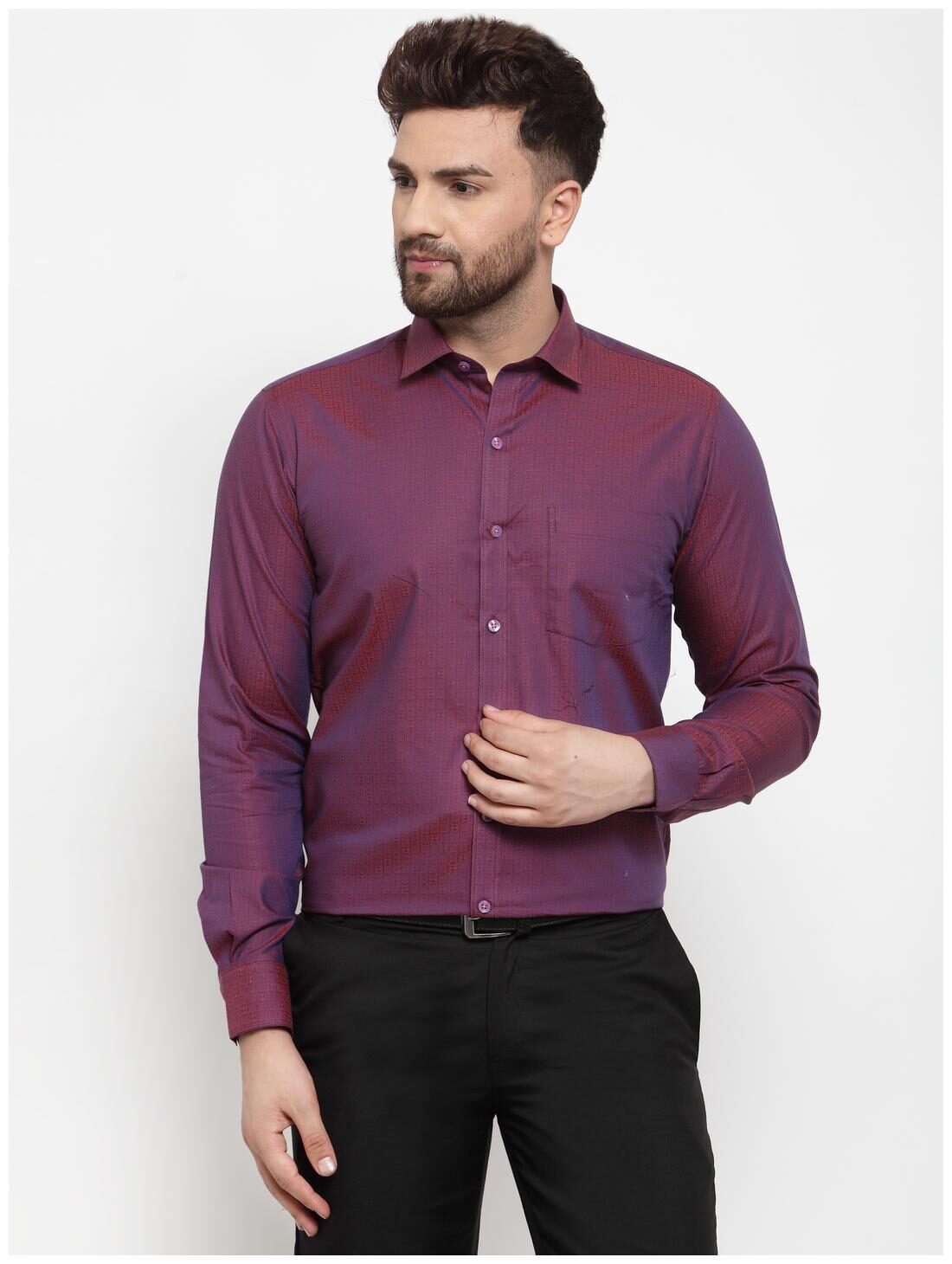 

Copperline Men Slim fit Formal Shirt - Purple