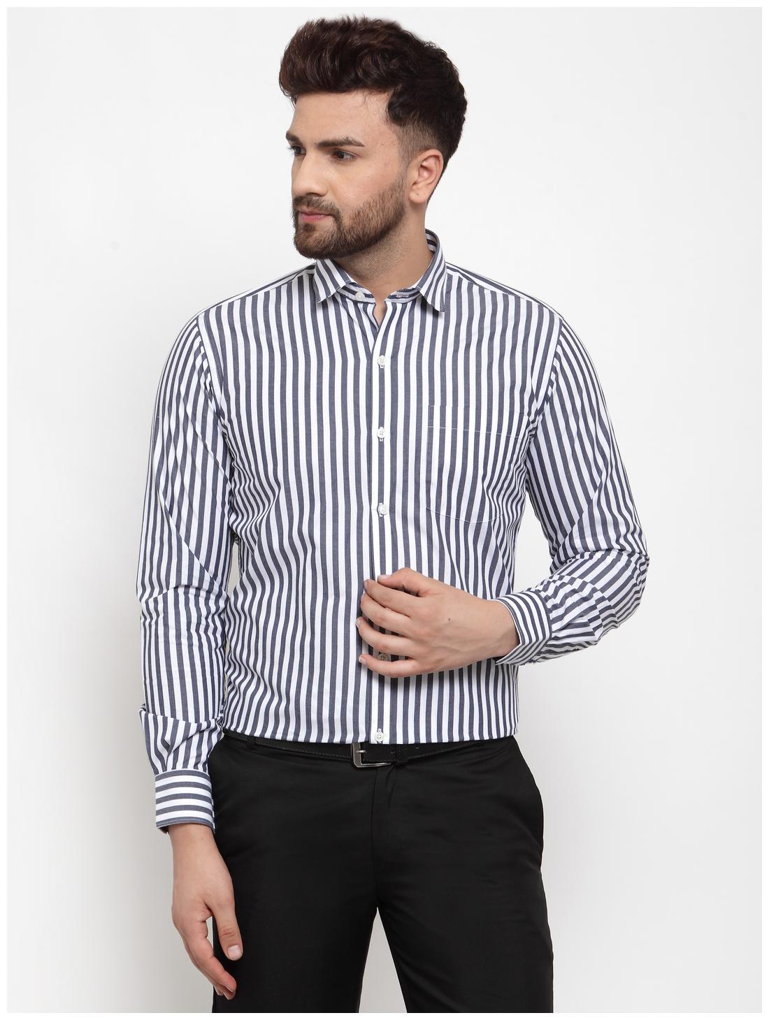 

Copperline Men Slim fit Formal Shirt - Black White