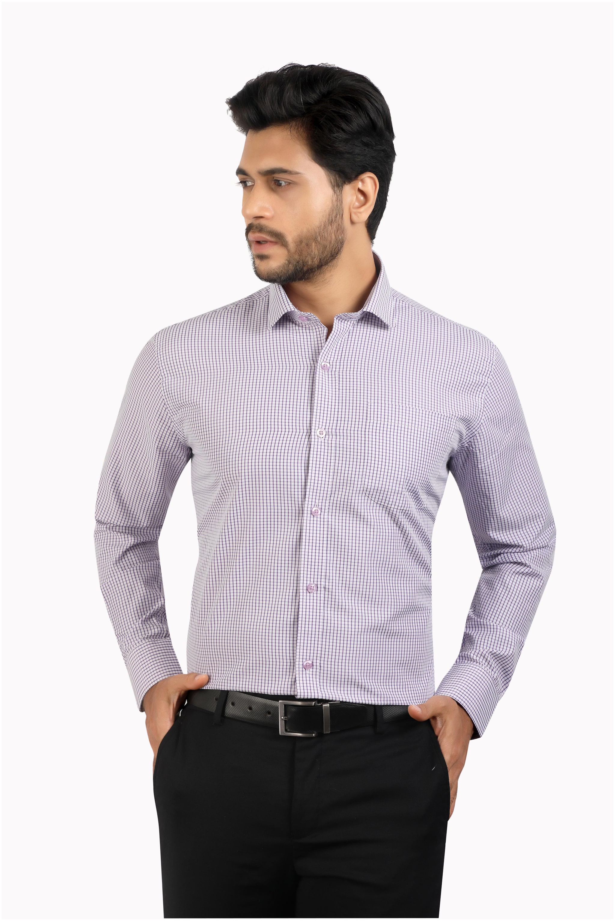 

CORPORATE CLUB Men Regular fit Formal Shirt - Purple White