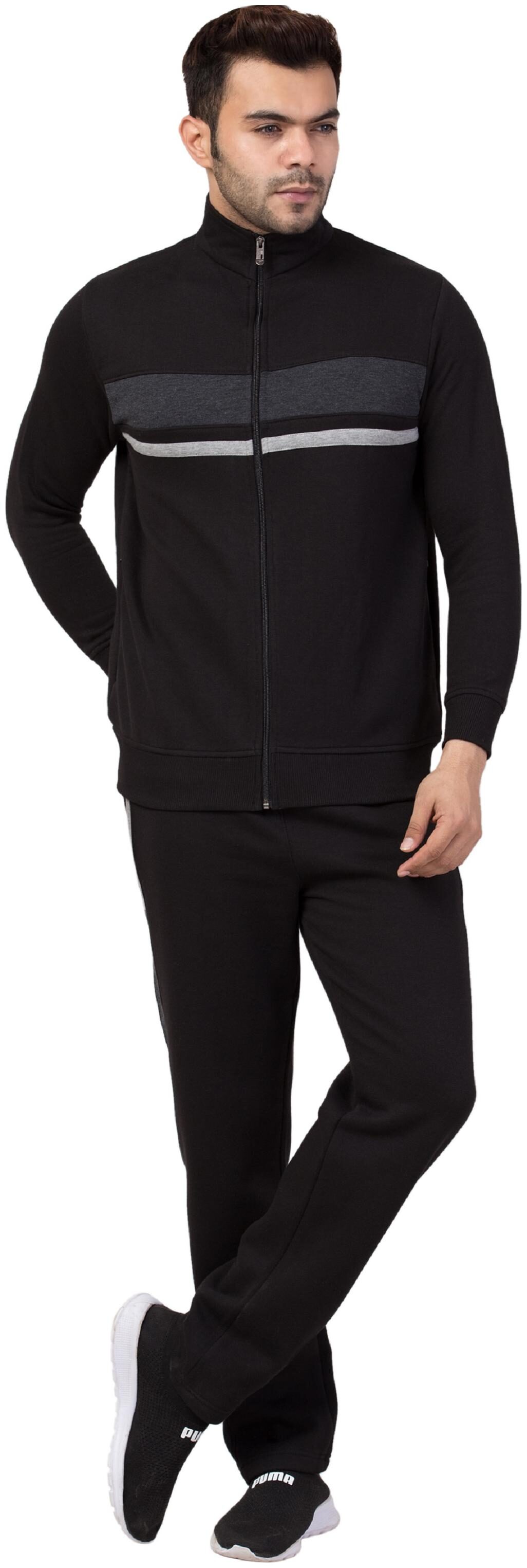 

Corsair Men Black Striped Regular Fit Track Suit
