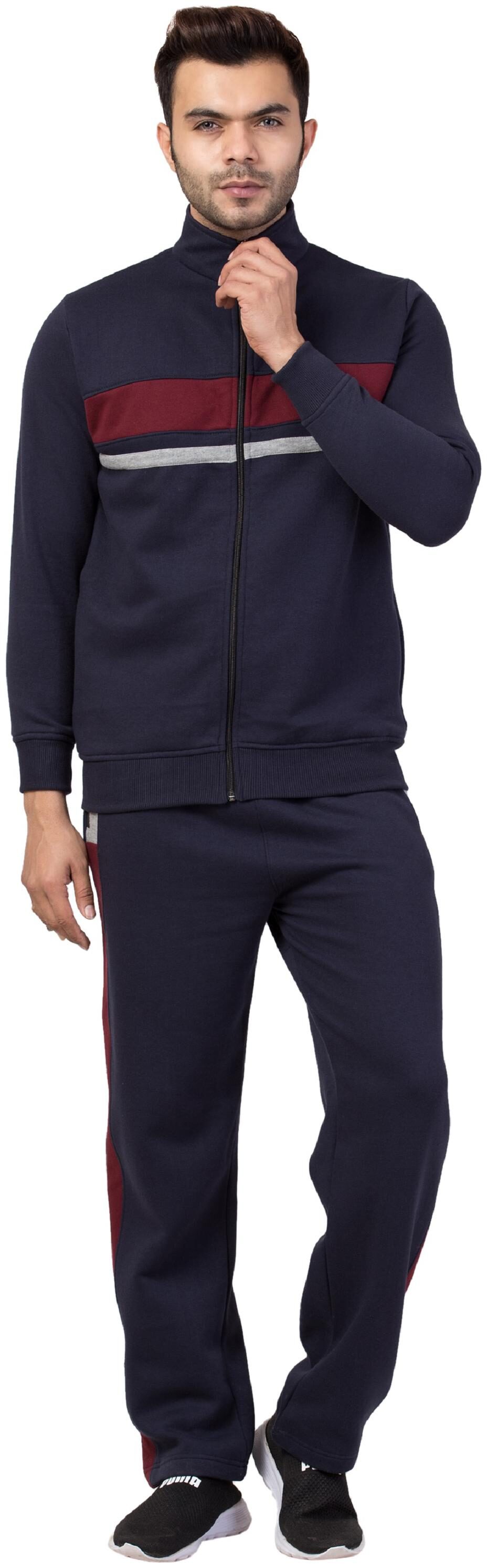 

Corsair Men Navy Blue Striped Regular Fit Track Suit