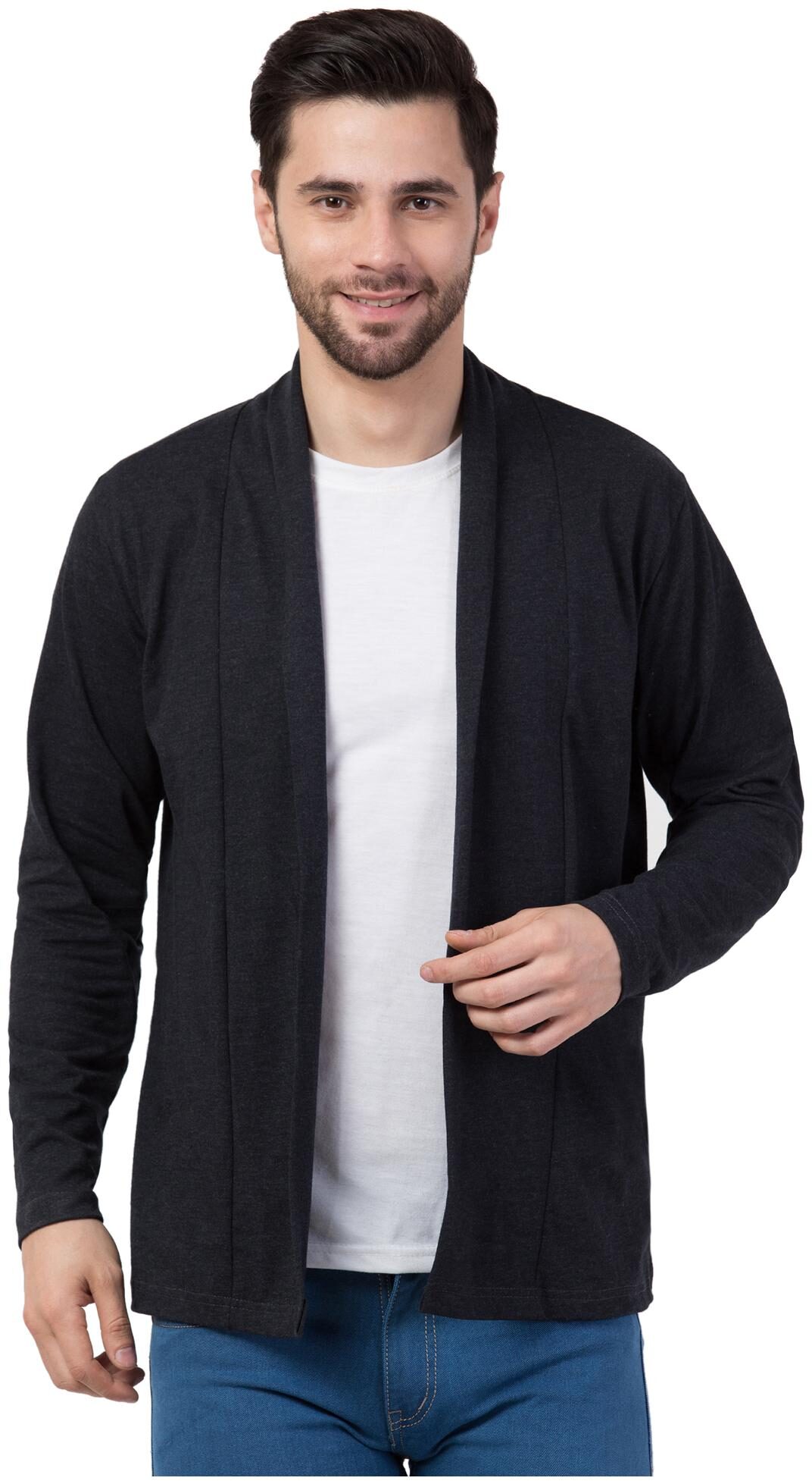 

Corsair Men Grey Shawl collar Cardigan