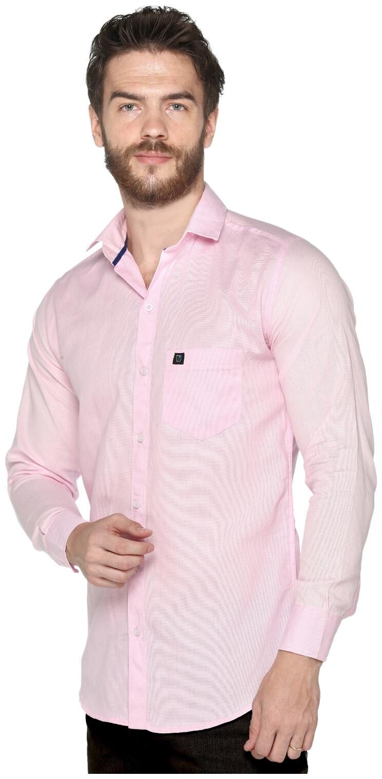 

CB COTBLEND Men Pink Solid Slim Fit Casual Shirt