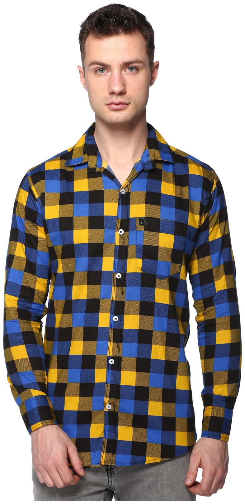 

CB COTBLEND Men Multi Plaid Regular Fit Casual Shirt