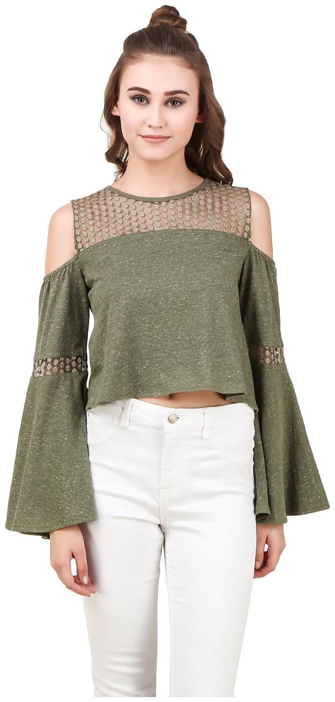 

Texco Women Dyed Regular top - Green