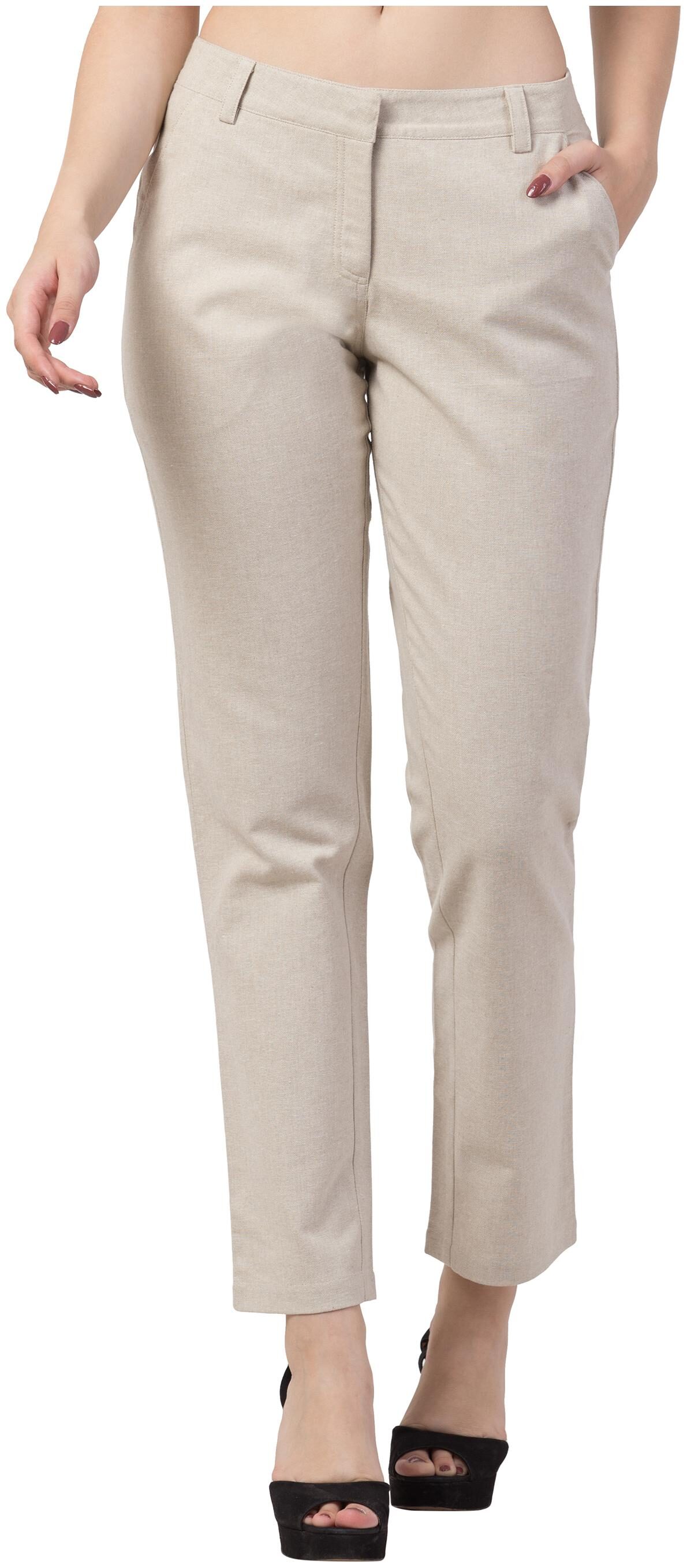 

Dibiya Women Cream Regular fit Regular trousers