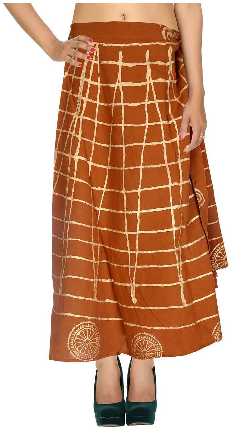 

Rajrang Solid Wrap skirt Maxi Skirt - Brown