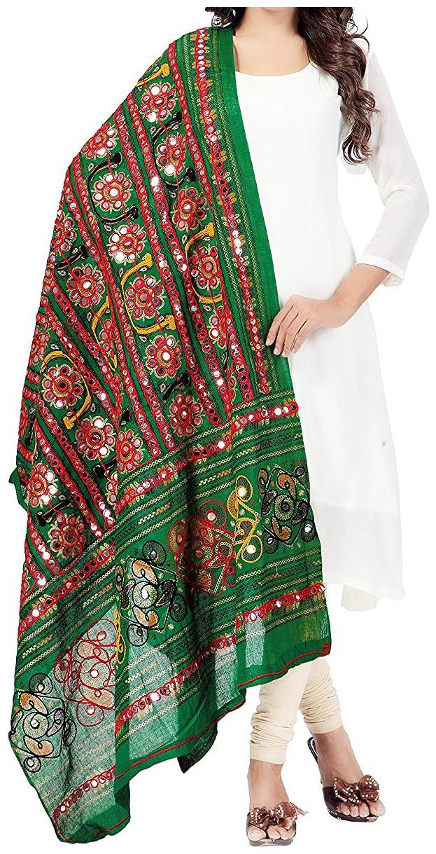 

Cotton kutch work dupatta with Aari Work