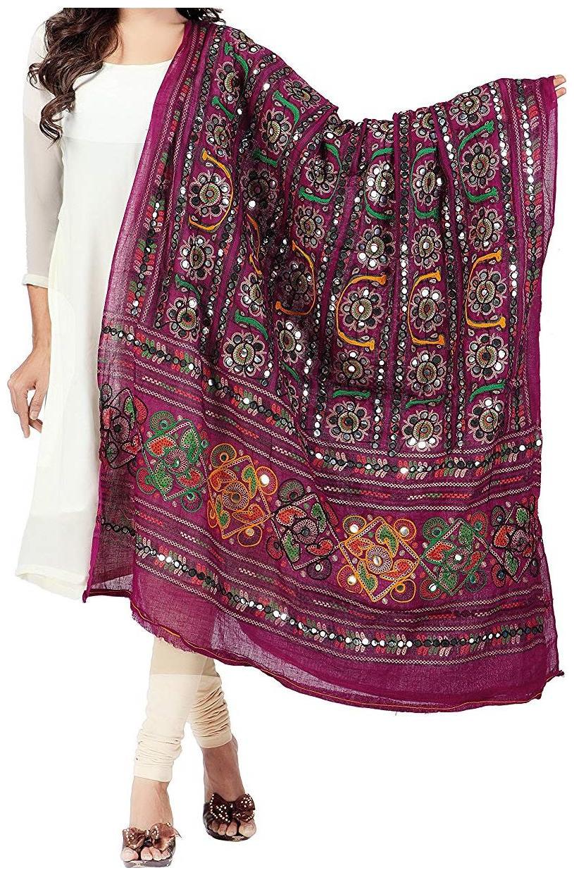 

Cotton kutch work dupatta with Aari Work