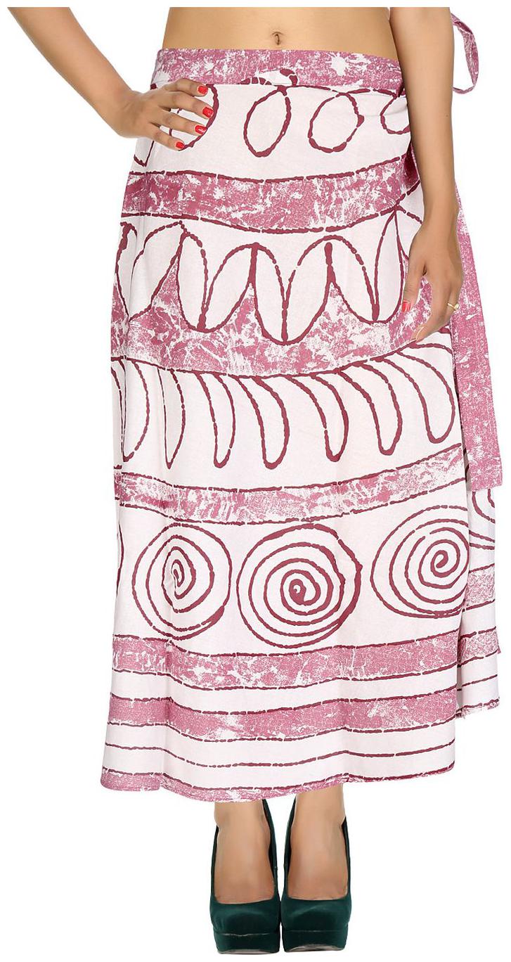 

Rajrang Solid Wrap skirt Maxi Skirt - Purple White