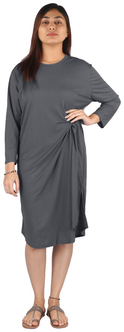 

Cotton Rayon Solid one piece 3 4th Sleeve dress for regular office and party wear