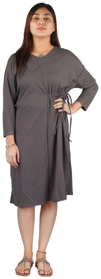 

Cotton Rayon Solid one piece 3 4th Sleeve dress for regular office and party wear