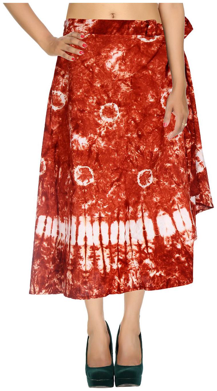 

Rajrang Solid Wrap skirt Maxi Skirt - Maroon White