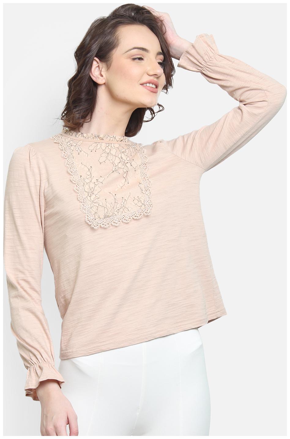 

Cover Story Women Solid Regular top - Beige