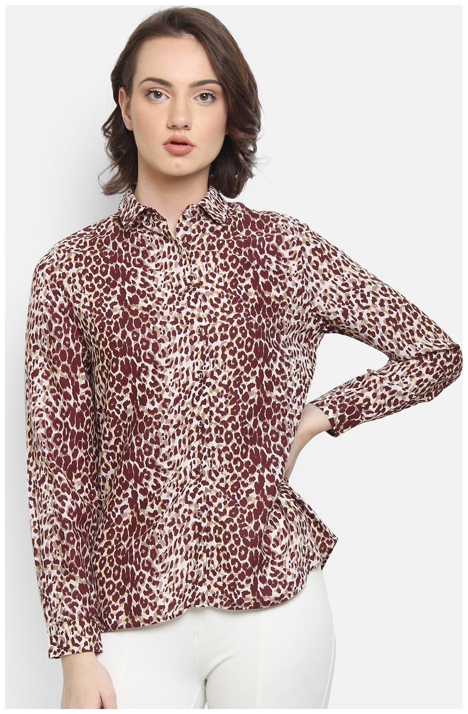 

Cover Story Women Printed Shirt style - Maroon
