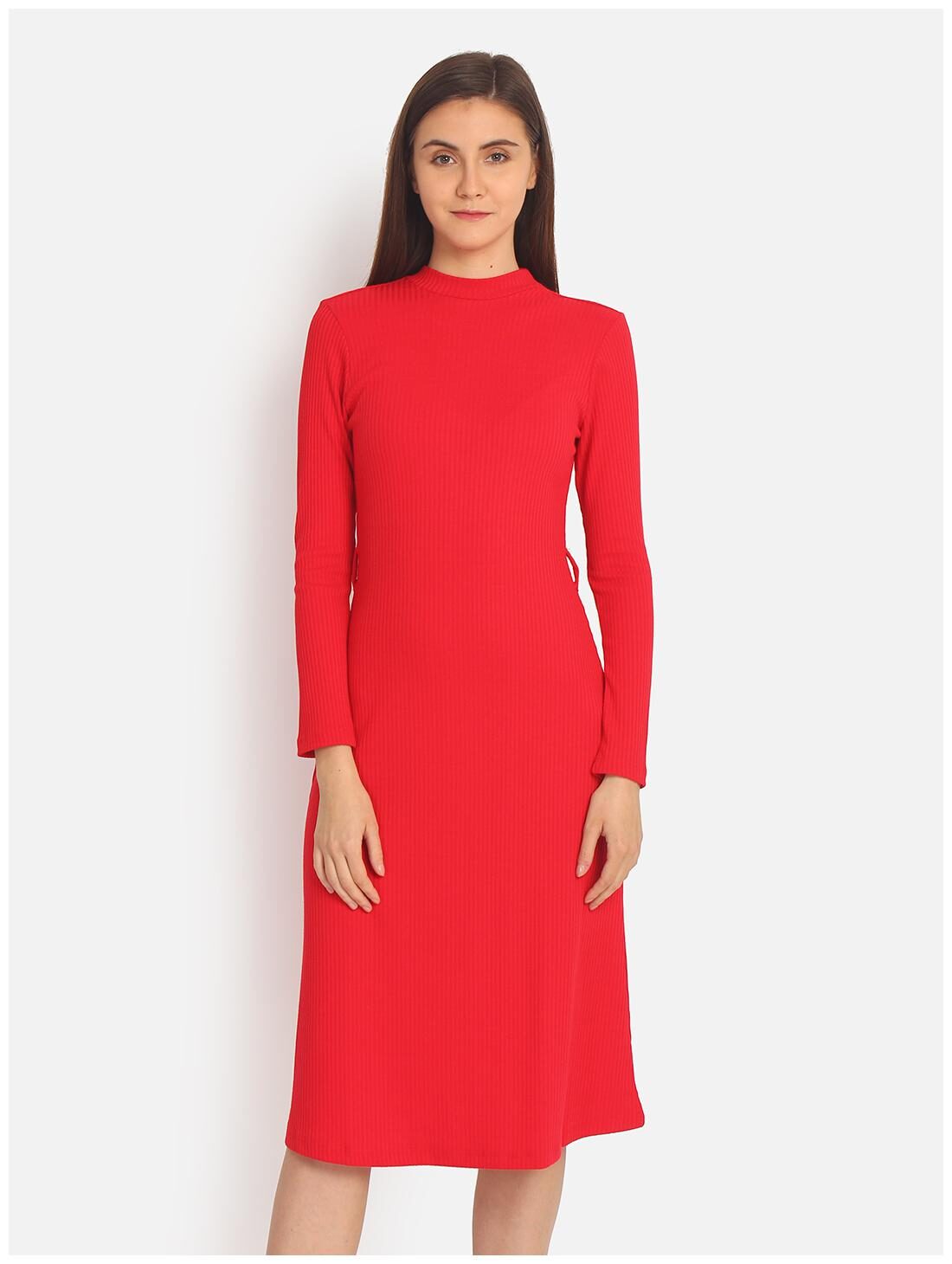 

Cover Story Red Striped Bodycon dress