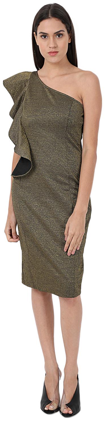 

Cover Story Green Solid Bodycon dress