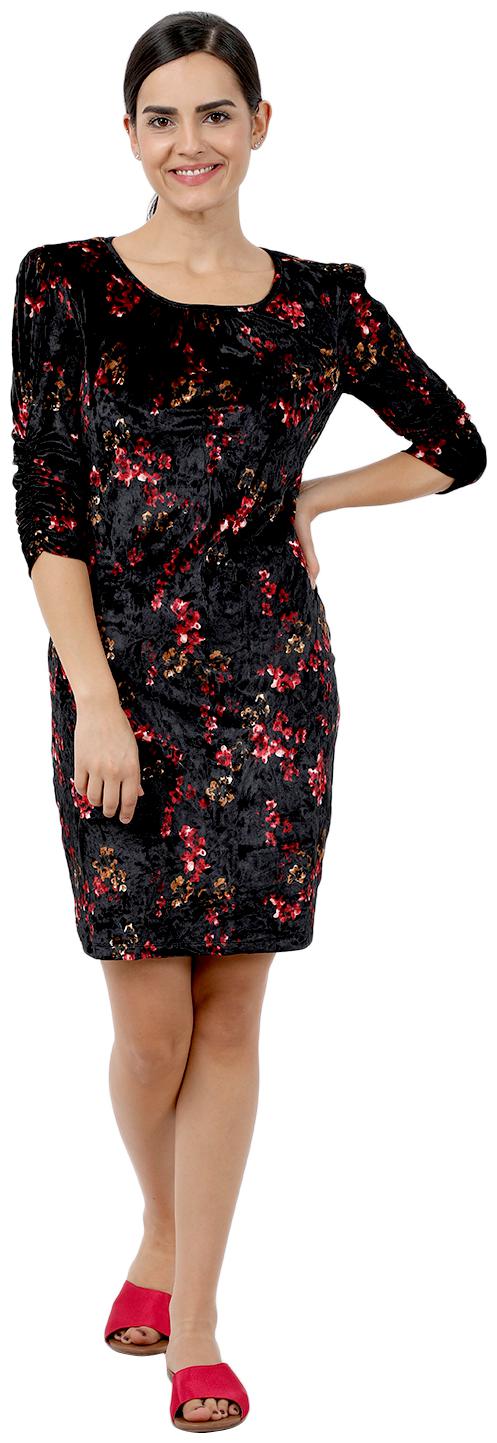 

Cover Story Black Floral Sheath dress
