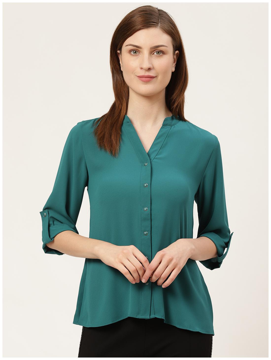 

Cover Story Women Polyester Solid Blouson Green