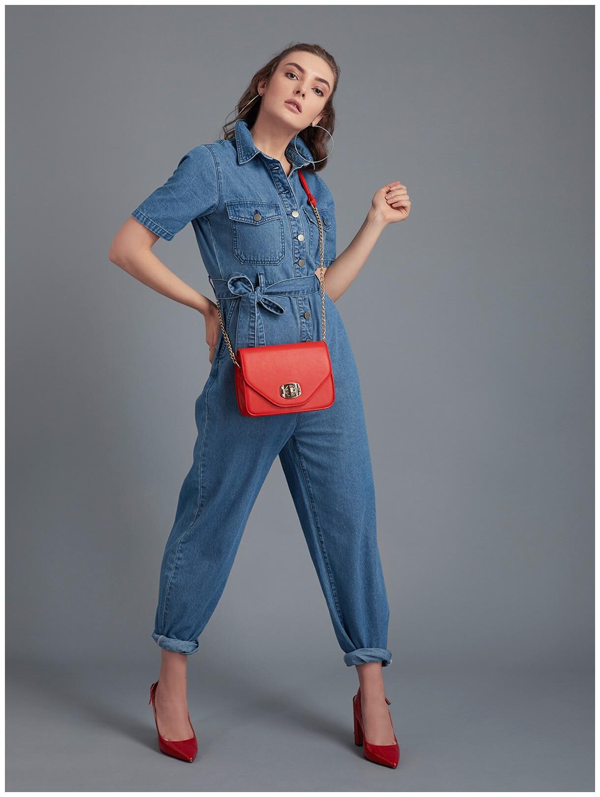 

Cover Story Solid Jumpsuit - Blue