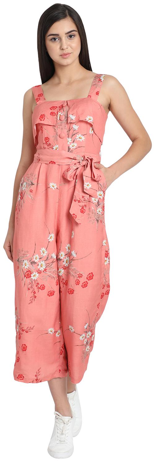 

Cover Story Printed Jumpsuit - Orange